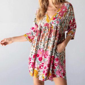 Natural Life - Stella V-Neck Dress - Vintage Summer Floral